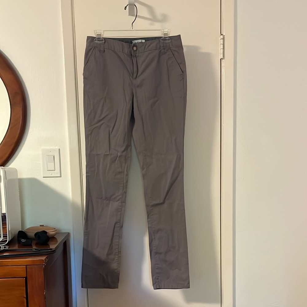 Old Navy Gray/Deep Taupe Chinos Straight Leg Cotton Blend
